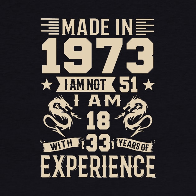 Made In 1973 I Am Not 51 I Am 18 With 33 Years Of Experience by Happy Solstice